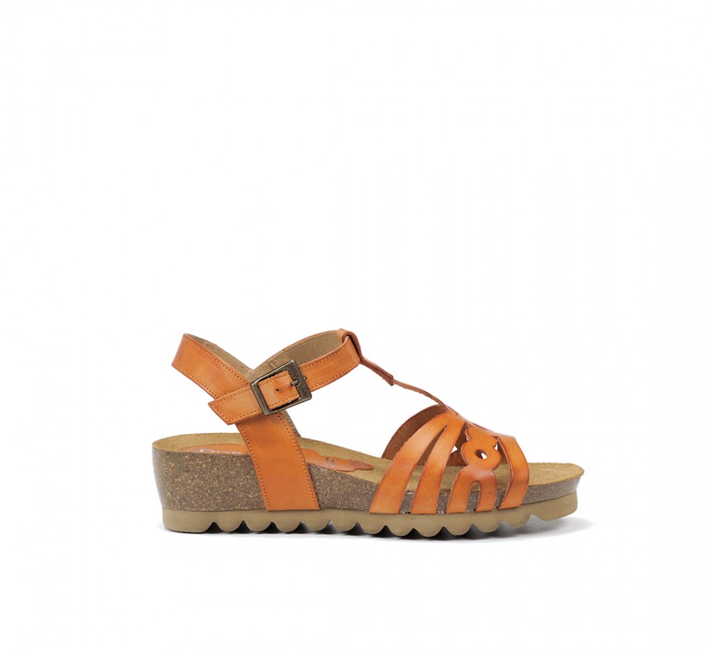SUMMER D8158 Sandale des orangefarbenen Keils
