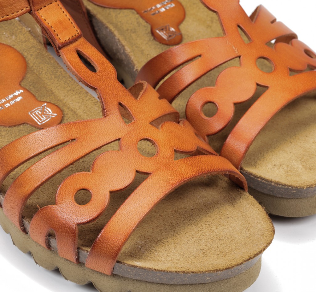SUMMER D8158 Sandale des orangefarbenen Keils